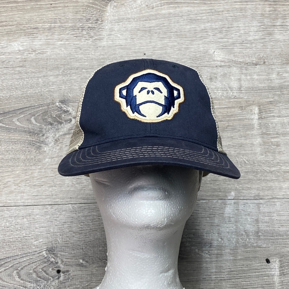 Howler Bros Hat Monkey Patch Trucker Snapback Mens  Navy Blue Tan Cotton Mesh